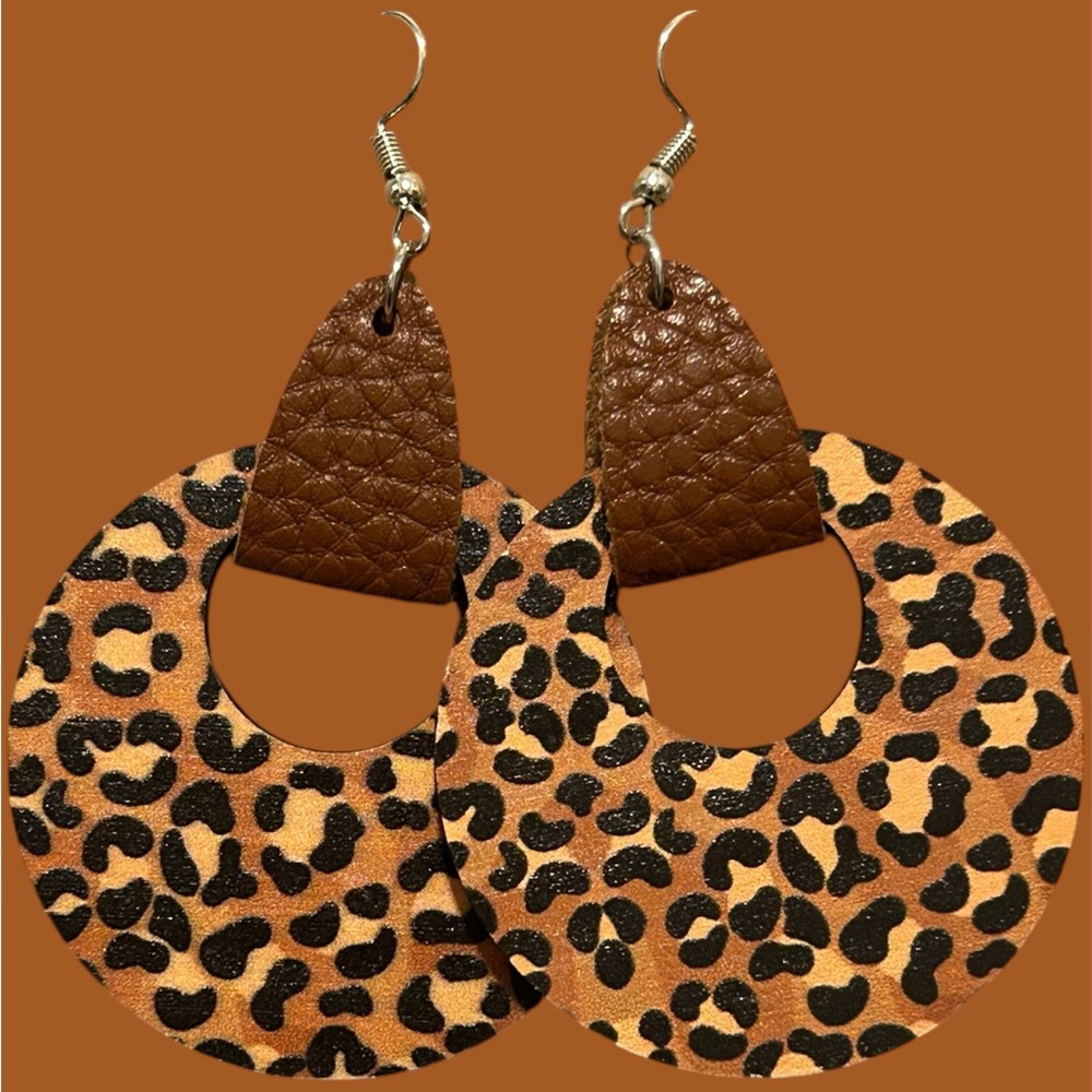 Animal Print Hook Earrings